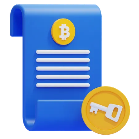 Acordo de chave bitcoin  3D Icon