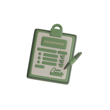 Documento de acordo  3D Icon