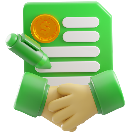 Acordo financeiro  3D Icon