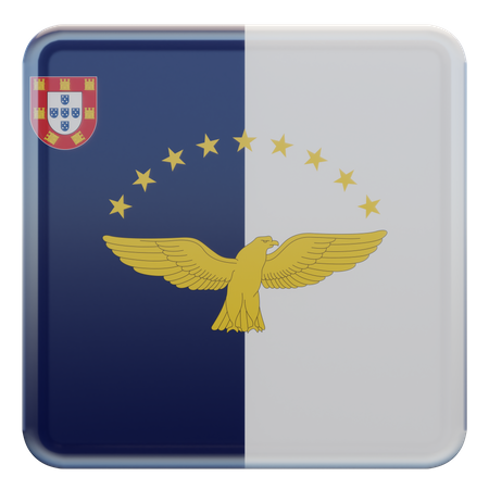 Drapeau carré des Açores  3D Icon