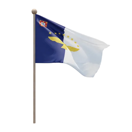 Mât de drapeau des Açores  3D Flag