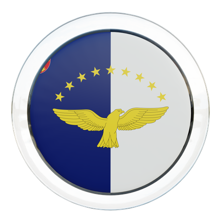 Drapeau rond des Açores  3D Icon