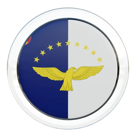 Drapeau rond des Açores  3D Icon