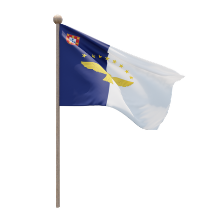 Mât de drapeau des Açores  3D Flag