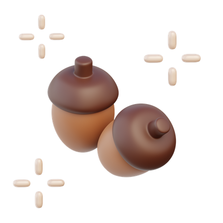 Acorn  3D Illustration