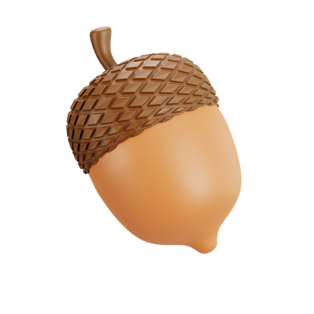 Acorn Nut 3D Illustration