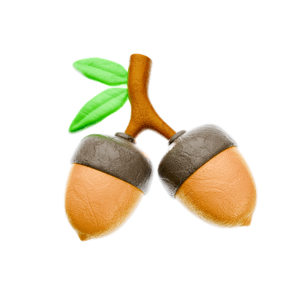 Acorn Nuts  3D Icon