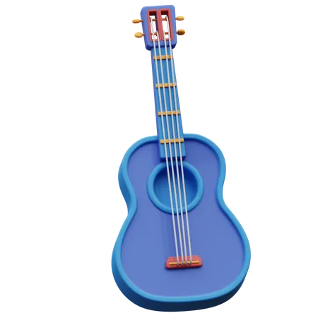 3 D Illustration Of Acoustic Bass Guitar 3D Icon