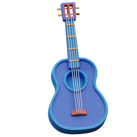 Acoustic Bass Guitar  3D Icon