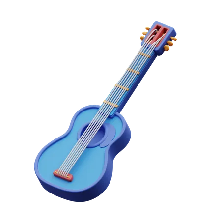 3 D Illustration Of Acoustic Guitar 3D Icon