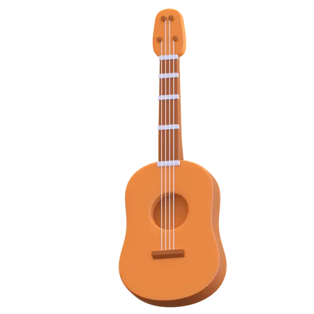 Acoustic guitar  3D Illustration