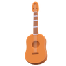 classical guitar 3d illustration