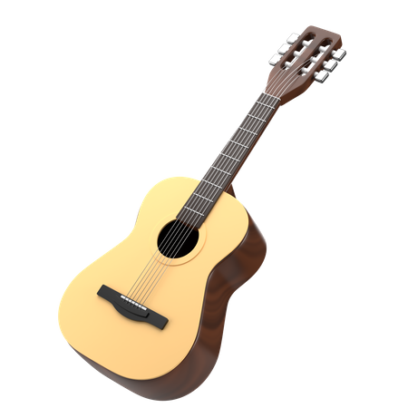 Acoustic Guitar 3D Illustration