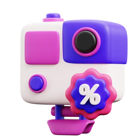 Action Camera Discount  3D Icon