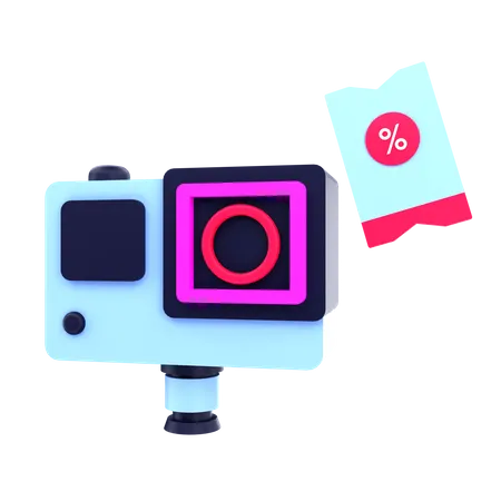 Action Camera Discount  3D Icon