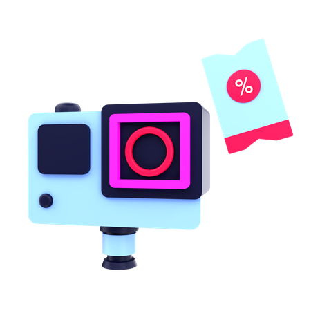 Action Camera Discount  3D Icon