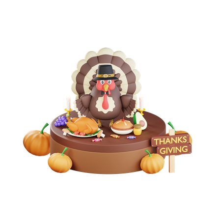 Célébration de Thanksgiving  3D Icon