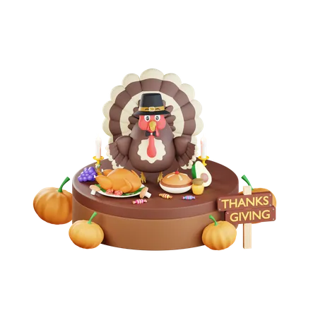 Célébration de Thanksgiving  3D Icon