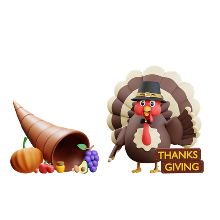 Corne d'abondance de Thanksgiving  3D Icon