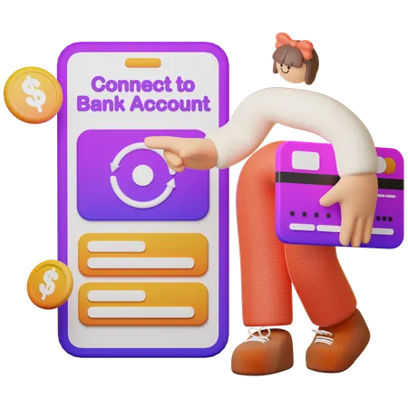 은행 카드 활성화  3D Illustration