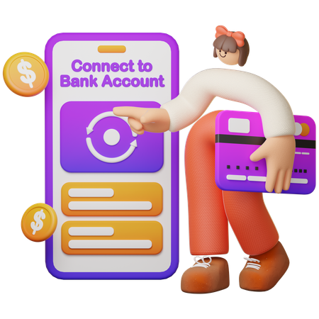 Activation de la carte bancaire  3D Illustration