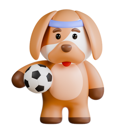 Actividad de fútbol canino  3D Illustration