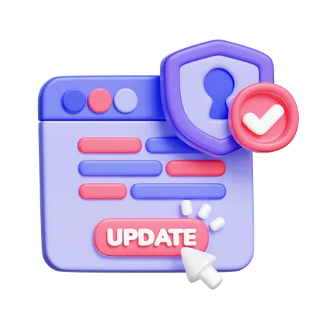 Actualización del software de seguridad  3D Icon