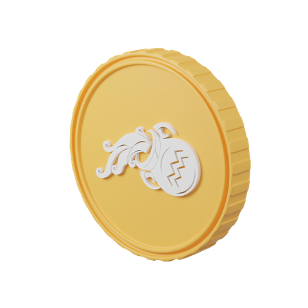 Moneda acuario  3D Icon