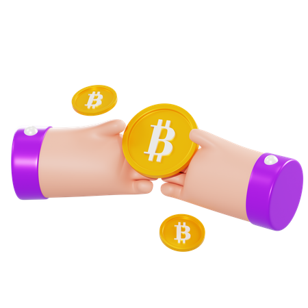 Acuerdo bitcoin  3D Illustration