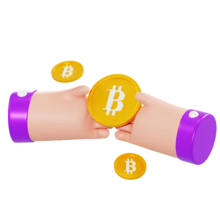 Acuerdo bitcoin  3D Illustration