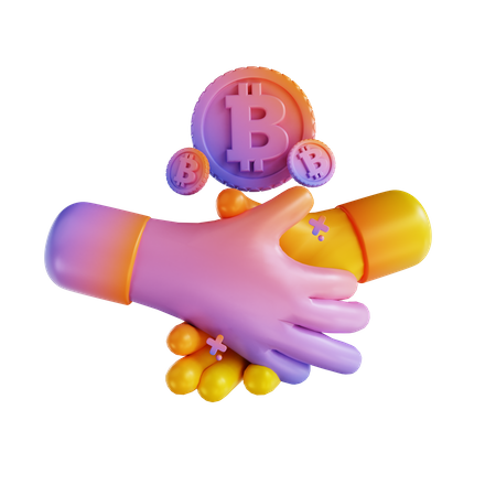 Acuerdo bitcoin  3D Illustration