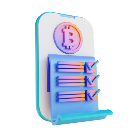 Acuerdo bitcoin  3D Illustration