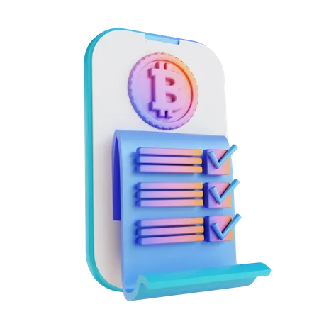 Acuerdo bitcoin  3D Illustration