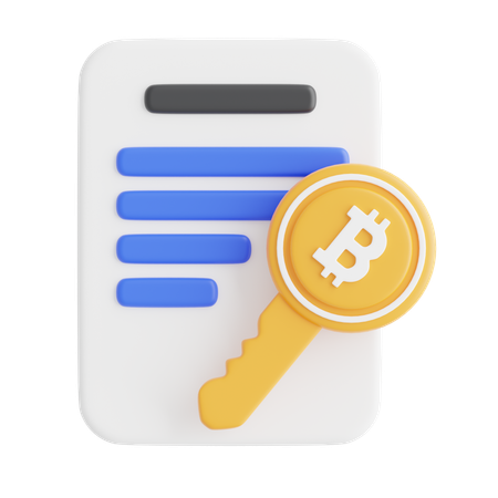 Acuerdo clave bitcoin  3D Icon