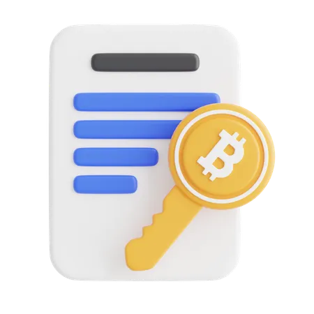 Acuerdo clave bitcoin  3D Icon