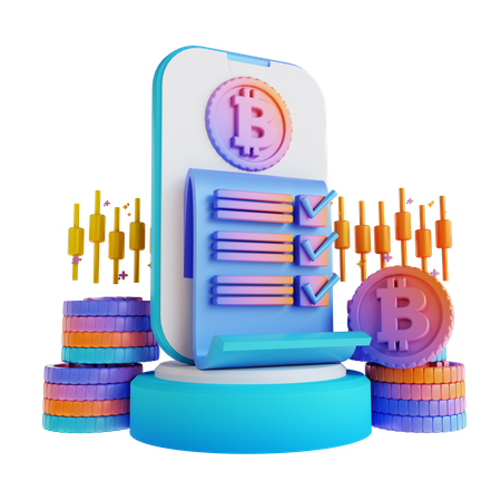 Acuerdo comercial de bitcoins  3D Illustration