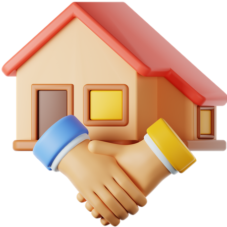 Apretón de manos para un acuerdo de vivienda  3D Icon