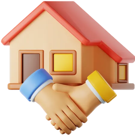 Apretón de manos para un acuerdo de vivienda  3D Icon