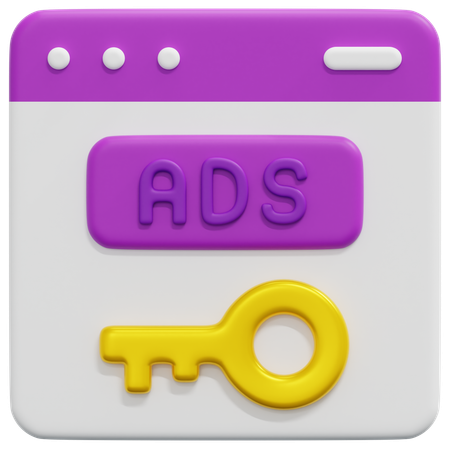 Ad Access Key  3D Icon