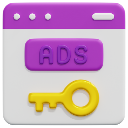 Ad Access Key  3D Icon