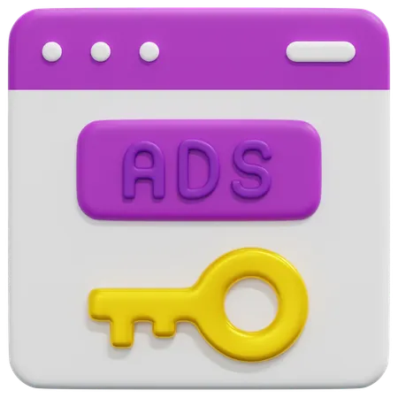 Ad Access Key  3D Icon