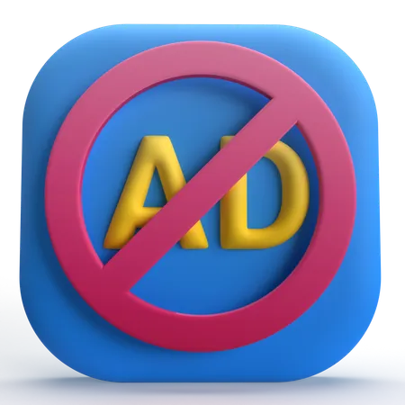 ADブロック  3D Icon