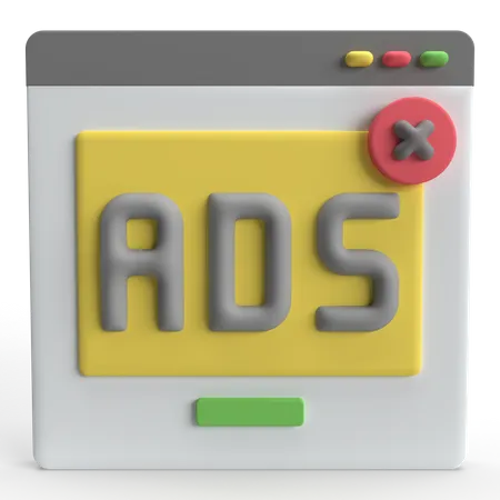 Ad Block  3D Icon