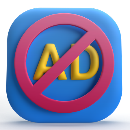 Ad Block  3D Icon