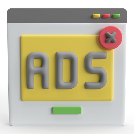 Ad Block  3D Icon
