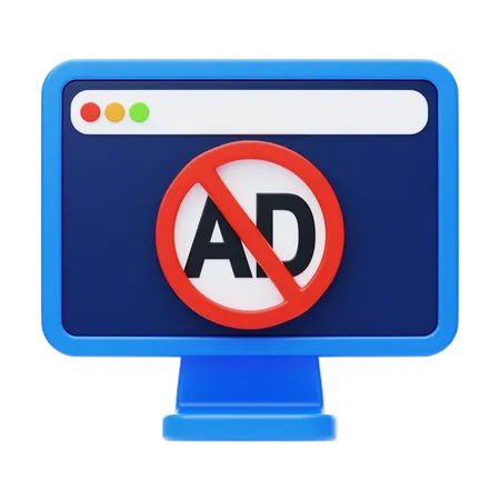 Ad Blocker 3 D Icon Ads Block 3 D Icon 3D Icon