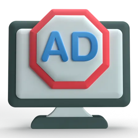 광고 차단기  3D Icon