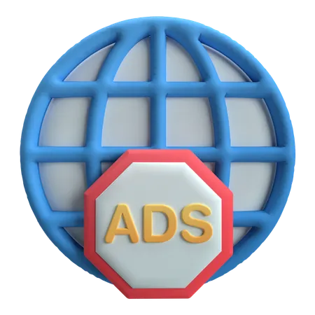 광고 차단기  3D Icon