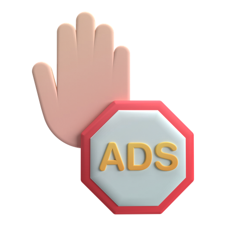 광고 차단기  3D Icon