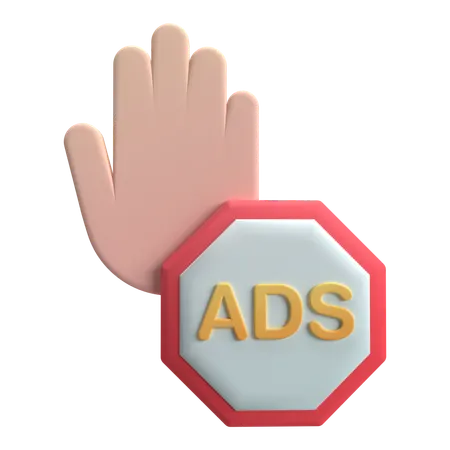 광고 차단기  3D Icon